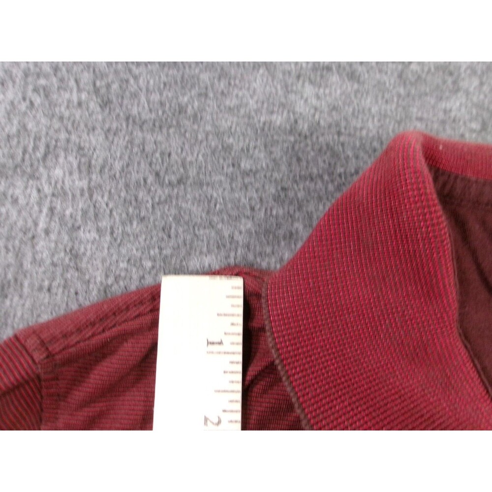 Van Heusen Polo Shirt Men Medium Burgundy Traveler Classic Office Causal Golf - Picture 4 of 10